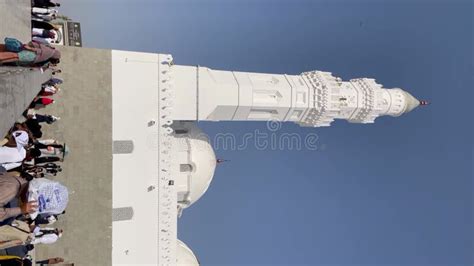 Exterior View of Quba Mosque with Tall White Minaret Architecture Stock ...