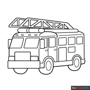 Fire Truck Coloring Page | Easy Drawing Guides