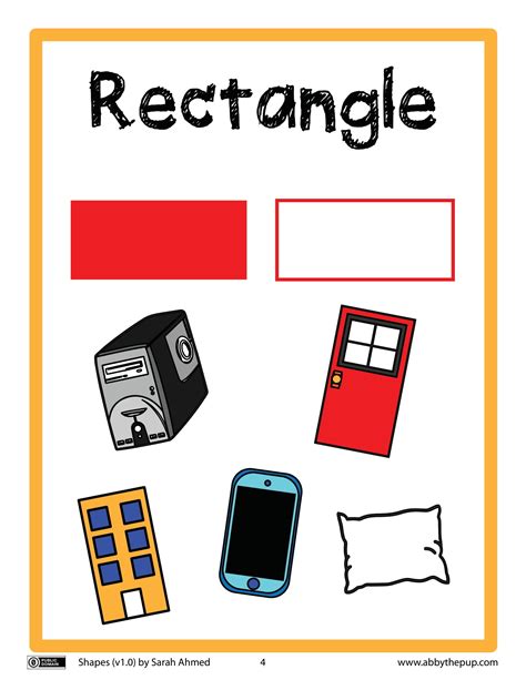 Rectangle Shapes flash card | Free Printable Papercraft Templates