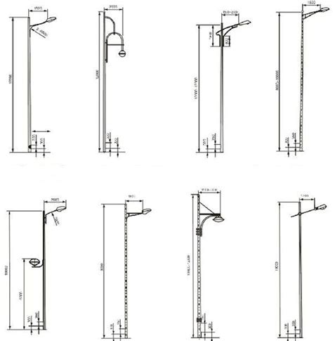 Street Lighting Single Bracket Parking Light Poles 6m Height Steel