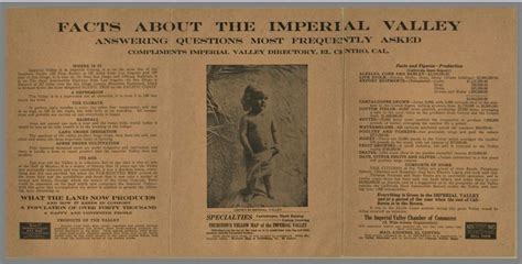 Imperial Valley Facts, 1920 | Imperial county, Imperial, Valley