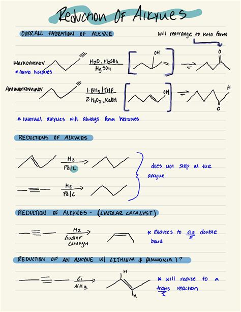 Ochem Lecture Reduction Of Alkyne - Reduction OF Alkynes OVERALL ...