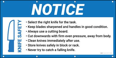 Notice Knife Safety Banner