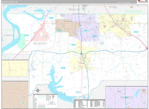 DeSoto County, MS Wall Map Premium Style by MarketMAPS