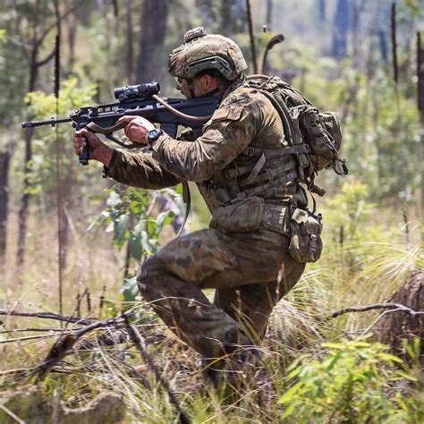 Australian Army Soldier from the 8th/9th Battalion The Royal Australian Regiment during a Live ...