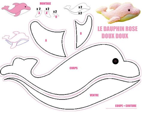 Tuto doudou dauphin Soft Toy Patterns, Animal Sewing Patterns, Plushie ...