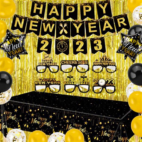 Buy Abitoncc New Year Eve Decorations 2023 Happy New Year Party Decorations New Year Banner New ...