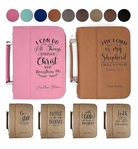 Amazon.com: Bible Covers for Women and Men - Personalized Bible With Name Engraved, Zippered ...