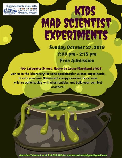 Mad Scientist Experiments: Recipes — Havre de Grace Maritime Museum