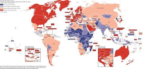 The world by income, FY2017 [4246 × 2069] - Imgur | Map, World, World map