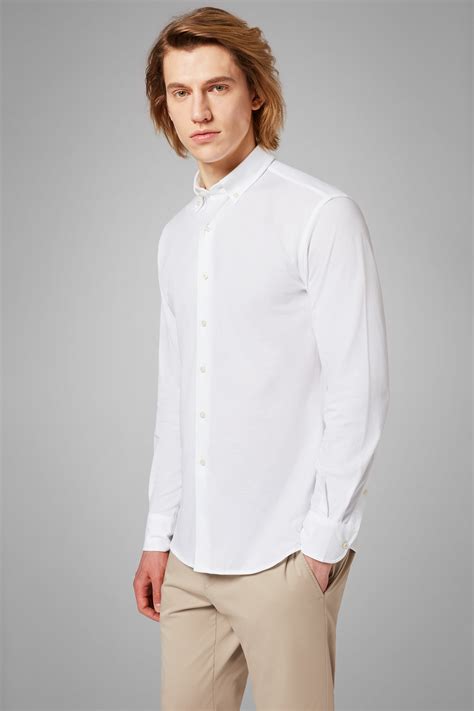 Regular Fit White Casual Shirt With Button Down Collar | Boggi