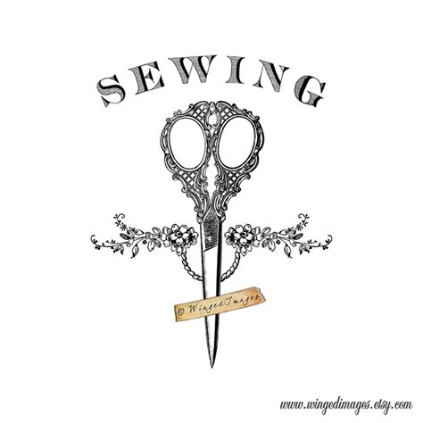 Antique Fancy Sewing Scissors. Instant Download Digital Image No.359 ...