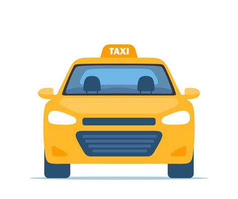 Yellow Taxi Car, front view. Vector illustration in flat style. 15413659 Vector Art at Vecteezy