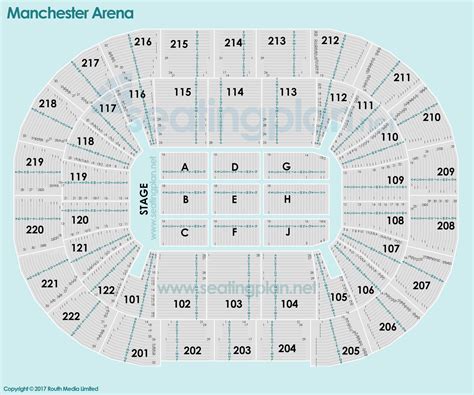 Manchester Arena Detailed Seating Plan