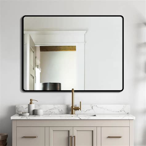 Dropship 32 X 24 Inch Black Bathroom Mirror For Wall Vanity Mirror With ...