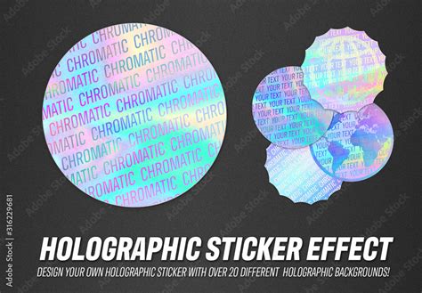 Holographic Sticker Design Mockup Stock Template | Adobe Stock