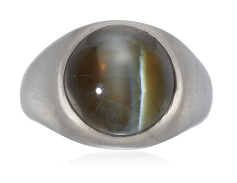 CAT'S EYE CHRYSOBERYL AND PLATINUM RING, | Christie’s