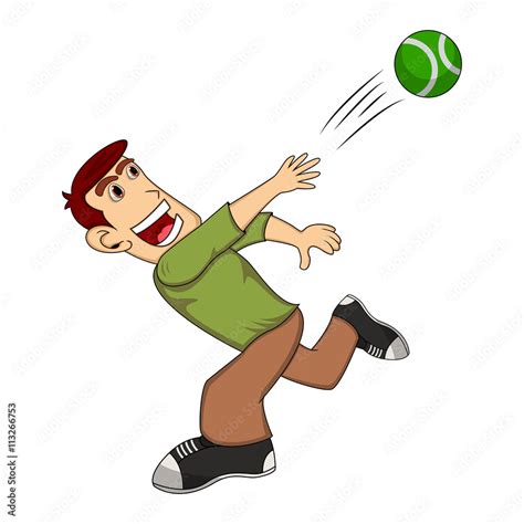 A man throwing a ball cartoon Stock Vector | Adobe Stock