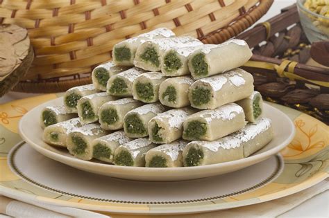 Kaju Pista Roll Recipe - Cashew Nut Pistachio Fudge by Archana's Kitchen