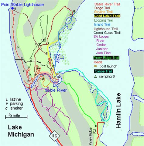 Ludington State Park Trail Map And Guide Throughout Ludington State ...