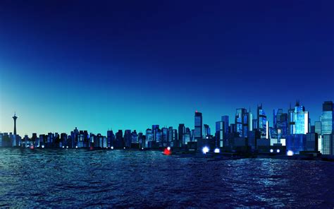 blue, Futuristic, City Wallpapers HD / Desktop and Mobile Backgrounds