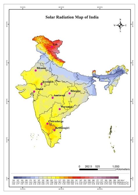 Solar Radiation Map of India | Download Scientific Diagram