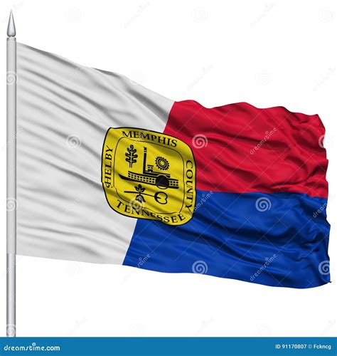 Memphis City Flag on Flagpole, USA Stock Illustration - Illustration of city, shape: 91170807