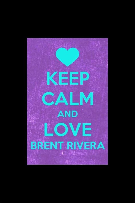 a purple and blue poster with the words keep calm and love brent river