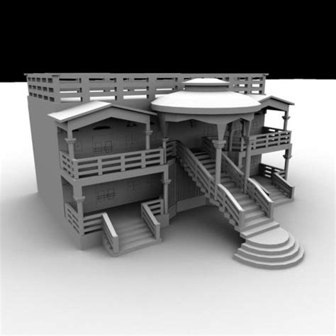 3D model Exterior House Modeling in Maya VR / AR / low-poly | CGTrader