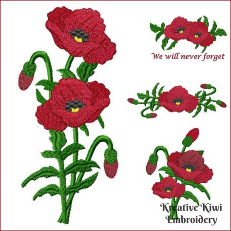 Free Poppy Machine Embroidery Designs