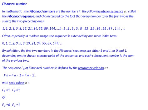 Solved Fibonacci number In mathematic , the Fibonacci | Chegg.com