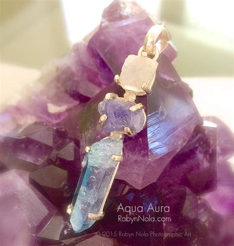 New! Aqua Aura Quartz Crystal Pendant | Robyn Nola Gifts