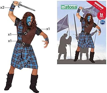 Atosa 63316 Costume Scottish William Wallace Man XXL Blue-Carnival, Men – TopToy