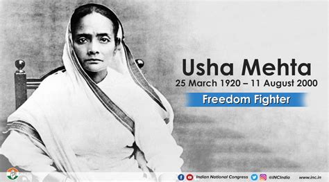 A movie was released recently which is based on the biography of Indian freedom fighter Usha Mehta.