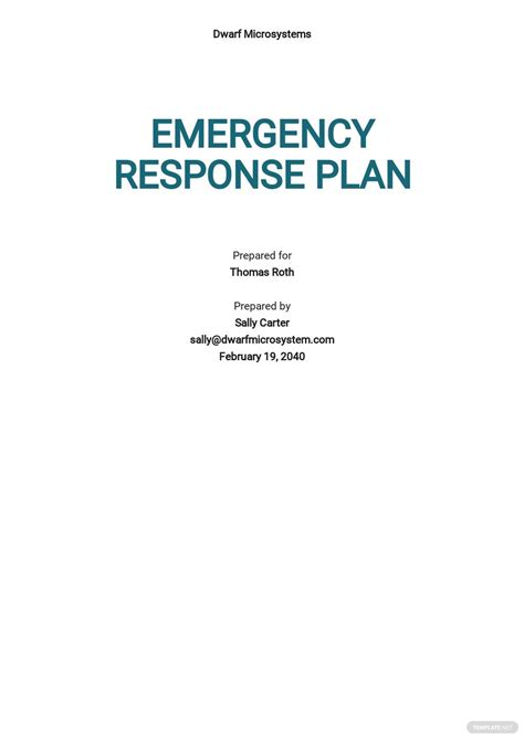 Emergency Response Plan Template in Word, PDF, Google Docs, Pages - Download | Template.net ...