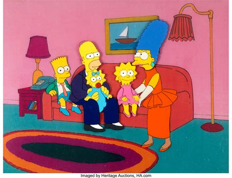 The Simpsons Homer, Marge, Bart, Lisa, and Maggie Production Cel | Lot #17880 | Heritage Auctions