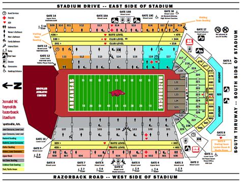 SEC Football Stadium Seating Charts, College Gridirons