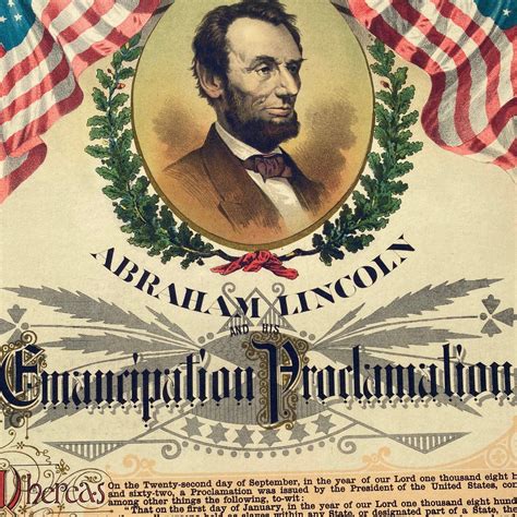 Close-up of the Abraham Lincoln and the Emancipation Proclamation ...