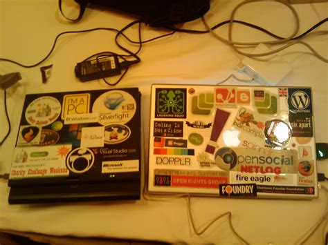 Parallel coding universes in laptop stickers at MIX | Flickr