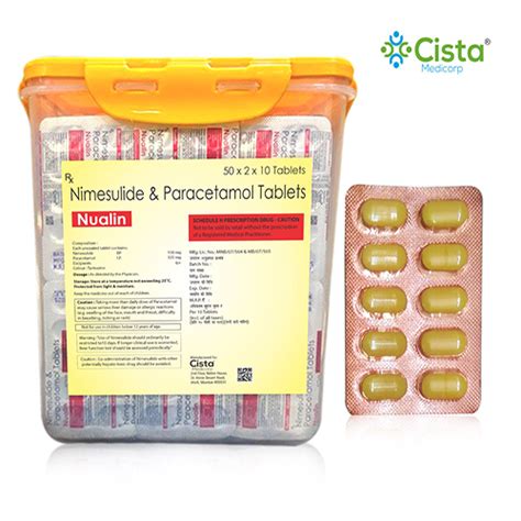 Nualin Tablet | Nimesulide 100mg + Paracetamol 325mg Manufacturer in ...