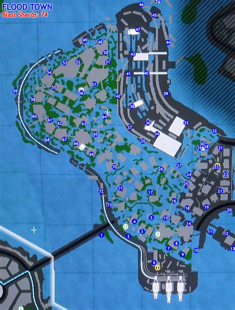 Flood Town Blast Shards Map - inFamous 2 Guide