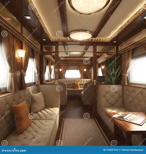 Interior of Luxury Old Train Carriage Stock Illustration - Illustration of boat, design: 276537032