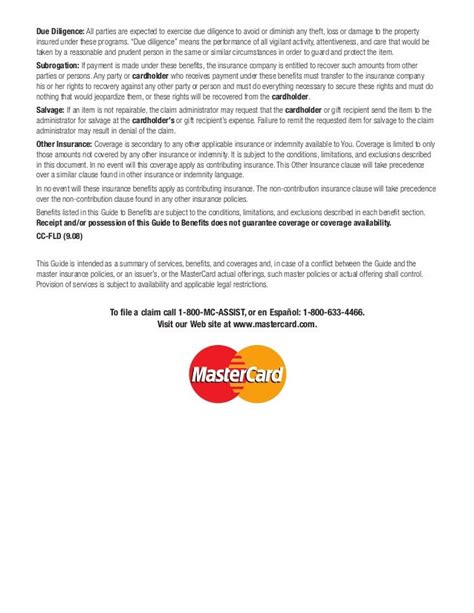 MasterCard Guide to Benefits for Credit Cardholders