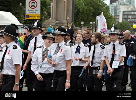 Merseyside Police officers taking part in the Liverpool Pride parade ...