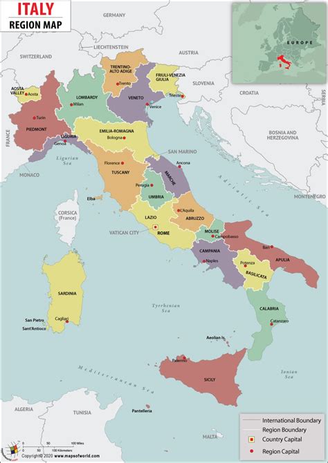 Map of Italy Regions | Regions of Italy