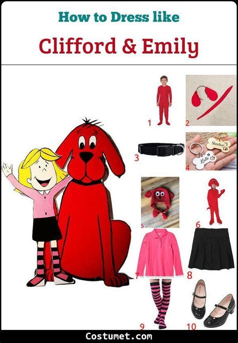 Clifford the Big Red Dog & Emily Elizabeth Costume for Cosplay ...