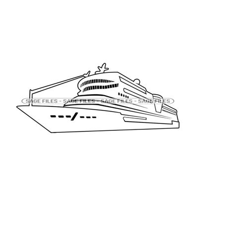 Cruise Ship Outline 9 SVG, Cruise Ship SVG, Cruise Ship Clip - Inspire ...