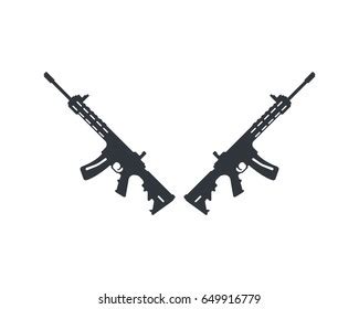 Similar Images, Stock Photos & Vectors of crossed silhouette assault rifle m4 / vector ...