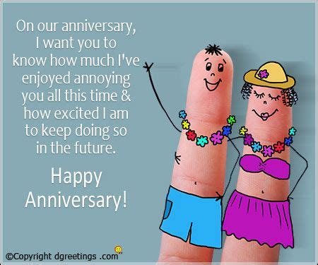 Add fun to a couple's memorable day by sending them funny anniversary quote. | Anniversary ...