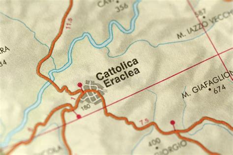 Cattolica Eraclea. Map stock image. Image of beautiful - 117135149